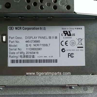445-0736985 NCR 66XX 15 pollici LCD Display Panel ATM Parti di macchine